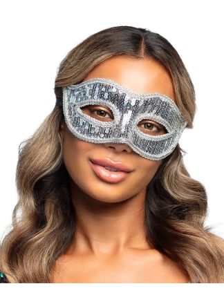 Oogmasker Venice sequins zilver