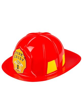 Plastic Brandweerhelm rood