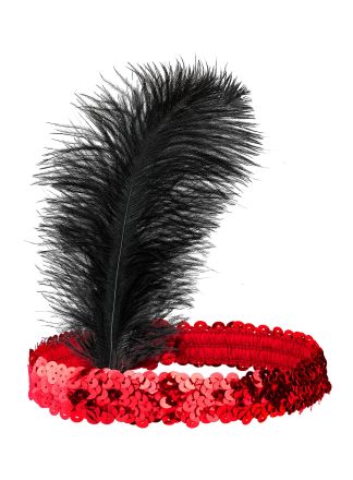 Rode Charleston band met 1 veer