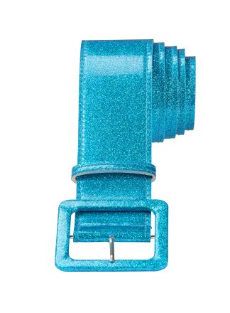Riem vinyl blauw glitter (120cm.)