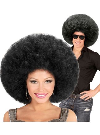 Afro pruik zwart