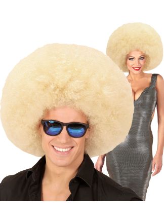 Afro pruik blond