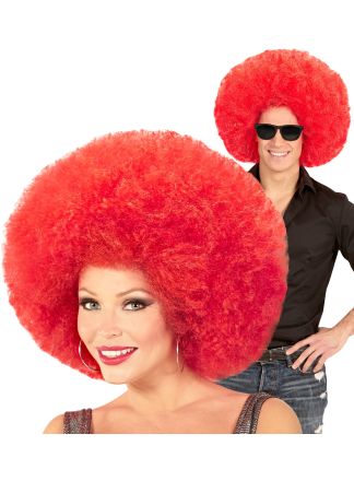 Afro pruik rood