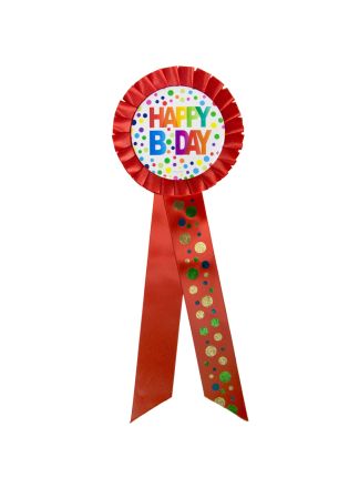 XL Rozet HAPPY BDAY 30cm.