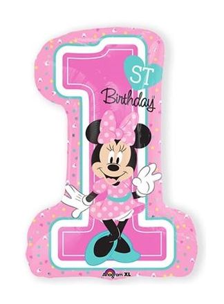 Folieballon Minnie 1st BDAY 48x71cm (excl.helium)