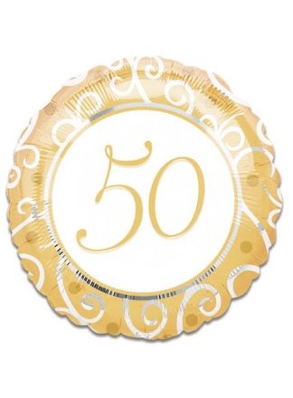 Folieballon 43cm. 50 jaar goud (excl.helium)