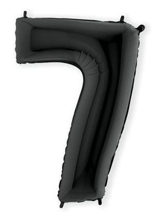 Folieballon zwart 100cm. cijfer 7 (excl.helium)