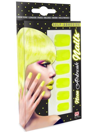 NEON YELLOW 12 zelfklevende nagels
