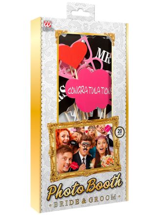 Photo booth BRIDE & GROOM 20 stuks in box