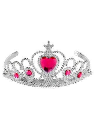 Zilveren Tiara met roze edelstenen