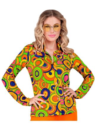 Fashion dames blouse "Yellow Circles"