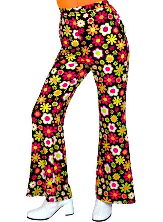 Flared  dames broek "FLOWERS"