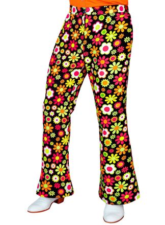 Flared  heren broek "FLOWERS"