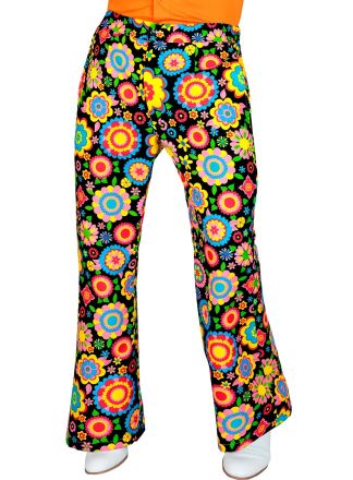 Flared  heren broek "black colorful"