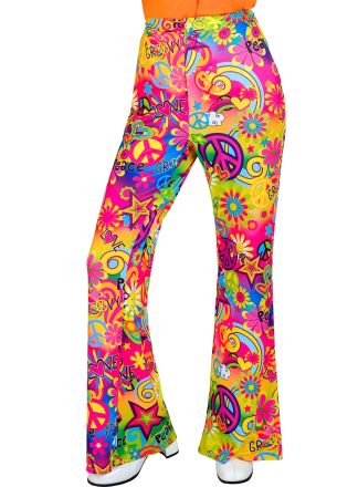 Flared  dames broek "PEACE & LOVE"