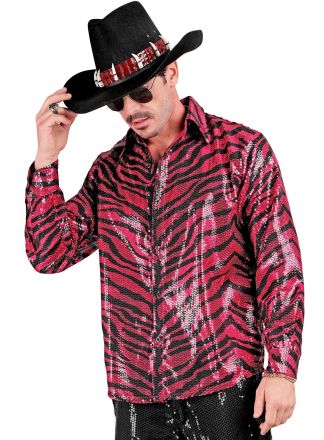 Party heren shirt animal Pink