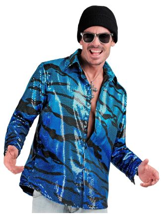Party heren shirt Animal Blue