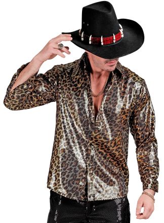 Party heren shirt Animal Leopard