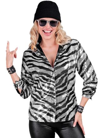 Party Fashion dames shirt Animal Silver