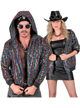 Party unisex hooded Bomberjack multicolor