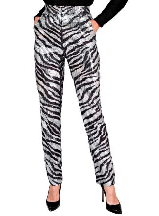 Party fashion dames broek Animal SILVER