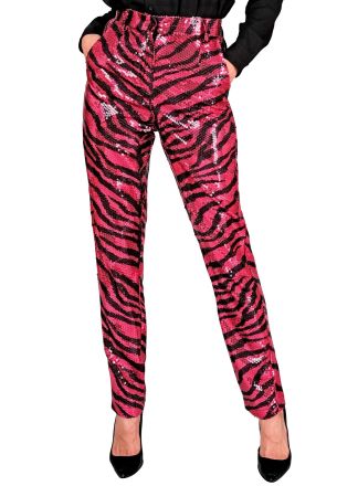 Party fashion dames broek Animal Pink