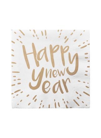 10 servetten Happy New Year 33x33cm.