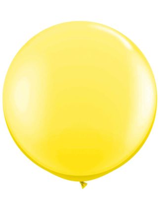 Ronde ballon 90cm. geel 1stuks