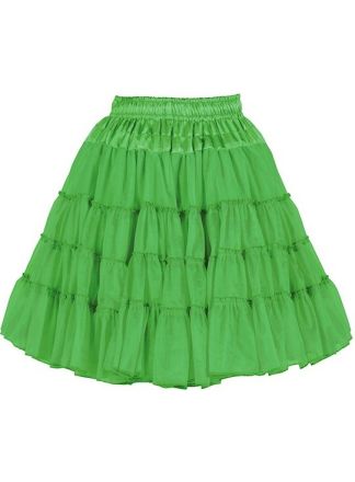 Lange petticoat 2 lagen groen 52cm.