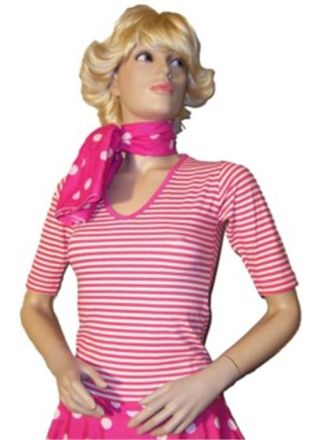 Rock & roll shirt pink-wit