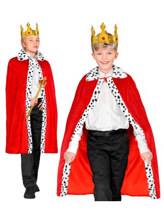 Kinder Rode Koningsmantel 1dlg. (90cm.)