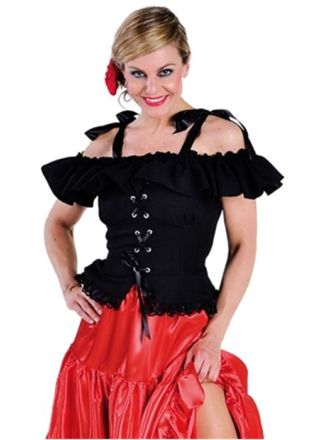 Blouse corset zwart 1dlg.