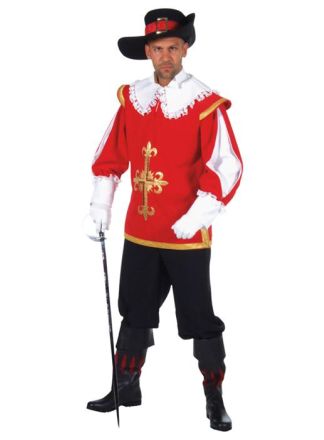 Musketier kostuum rood 2dlg.