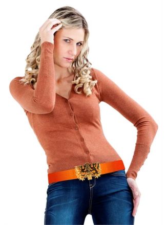 Riem oranje met leeuwenkop