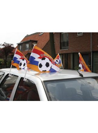 Autovlag Oranje voetbal 28x45cm.