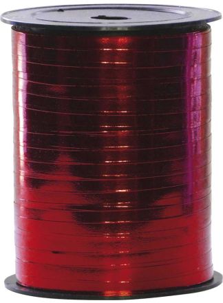 Krullint rood metalic 5mm./250meter