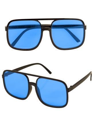 90's Hip Hop bril blauw glas