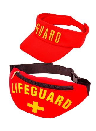 Lifequard set (zonneklep & heuptas)