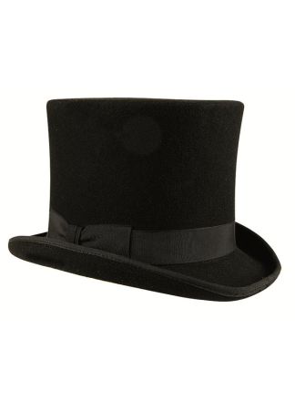 Zwarte hoge hoed 14cm. deluxe vilt