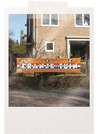 Banner oranjetuin 180x40cm.