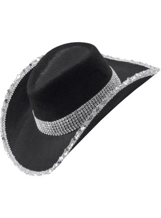 Cowboyhoed "Girls party" zwart (zonder koord)