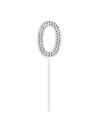 Diamanten taarttopper nummer 0 (2.5 x 10.5 cm)