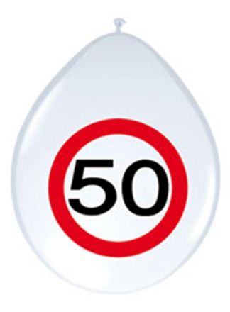 Ballon 50 verkeersbord 8 stuks