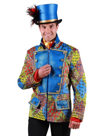 Heren carnavalsjas painted turquoise