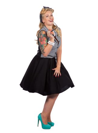 Rockabilly jurk Rizzo 2dlg. zwart-wit