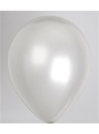 Ballonnen metallic zilver 14 inch. / 10 stuks