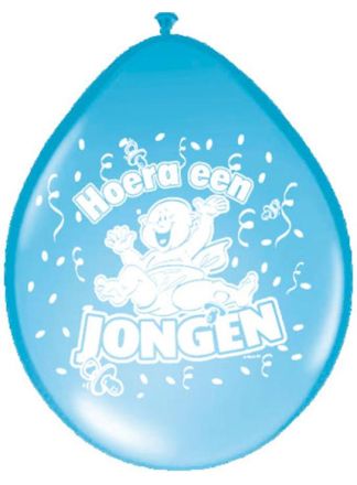 Ballonnen hoera een jongen 12inch. 8stuks