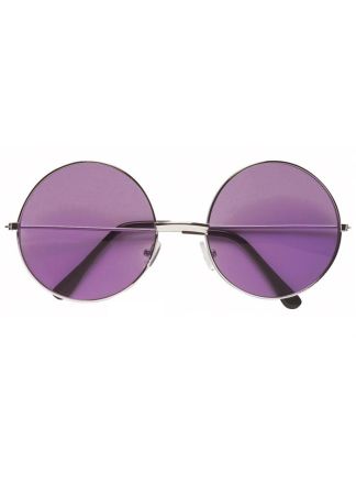 70's hippie bril rond paars