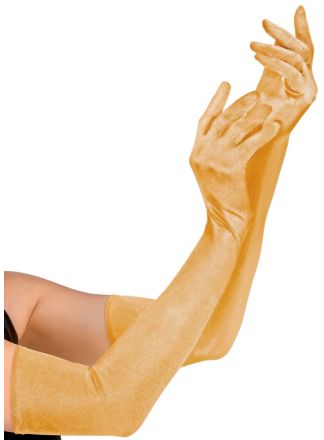 Gala handschoenen goud 60cm.