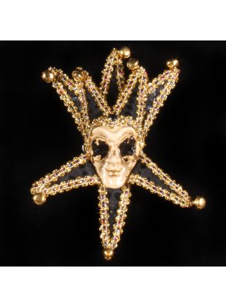 Zwarte Venetiaans mini masker 18x12cm